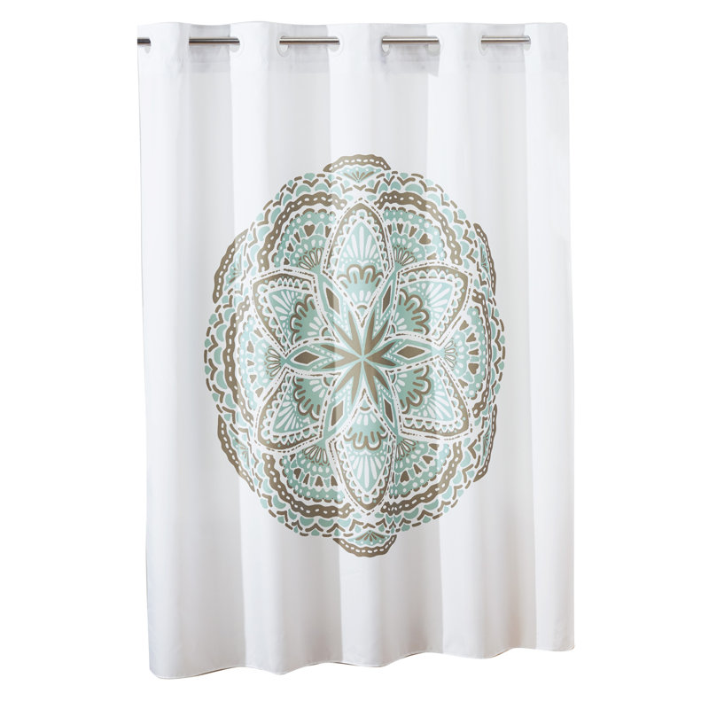 Hookless Shower Curtain Henna Medallion No Window With Liner Spa